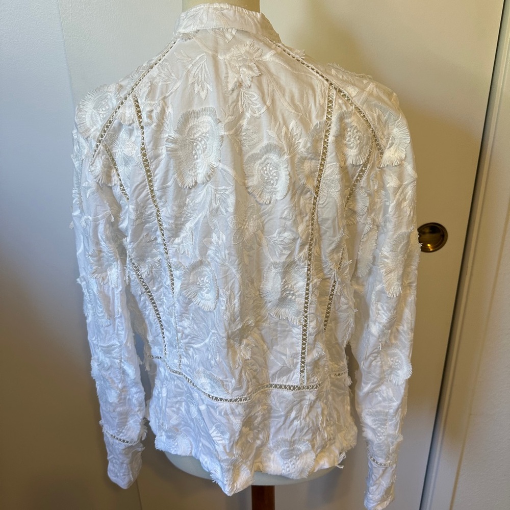 INC International Concepts White Floral Bomber Jacket - Picture 3 of 10